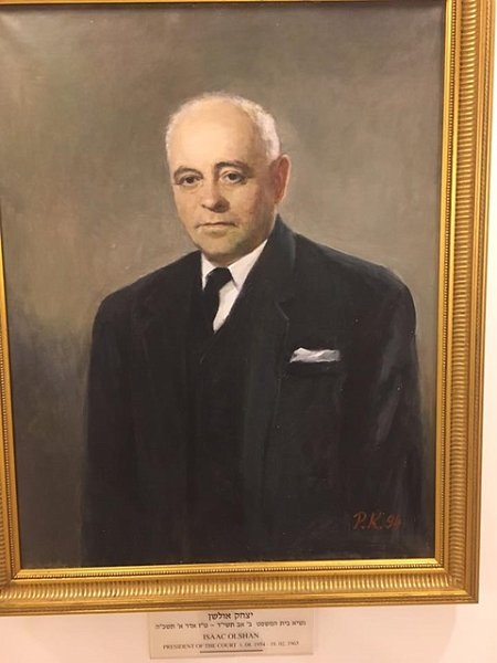 Isaac Olshan President of the Supreme court 1954-65 Oil on canvas 100x80